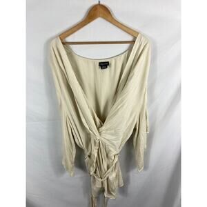 City Chic Tan Surplus Wrap Tunic Size 24